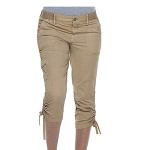 Sonoma 8 Khaki Ultra Comfortwaist Ruched Utility Capris